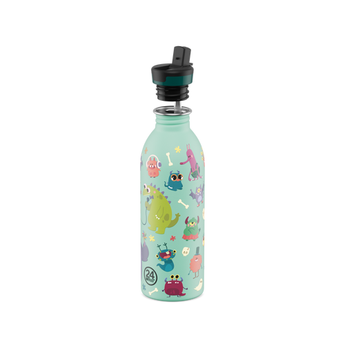 24Bottles Urban Bottle 500 Spooky Friends – Borraccia per Bambini con Cannuccia