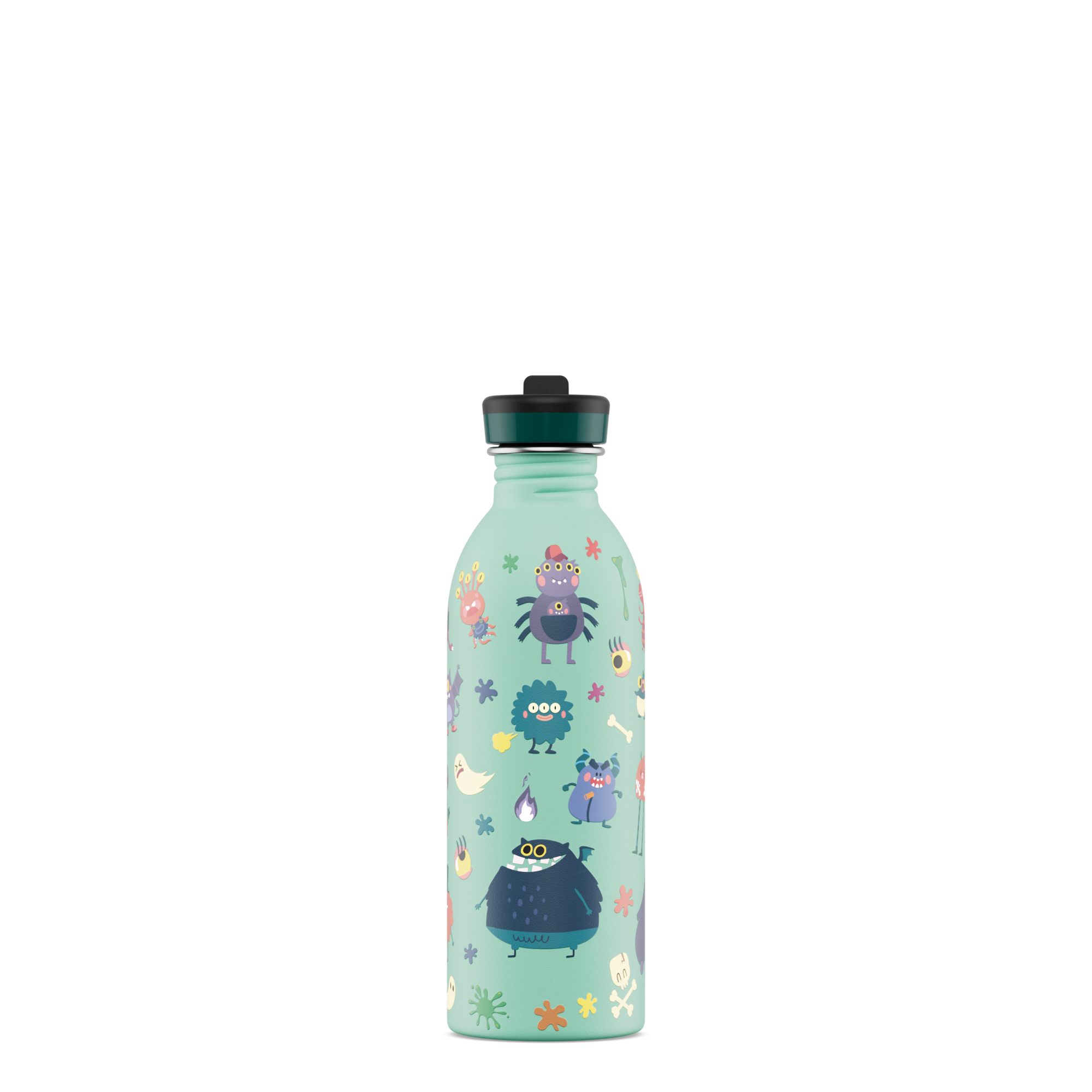24Bottles Urban Bottle 500 Spooky Friends – Borraccia per Bambini con Cannuccia