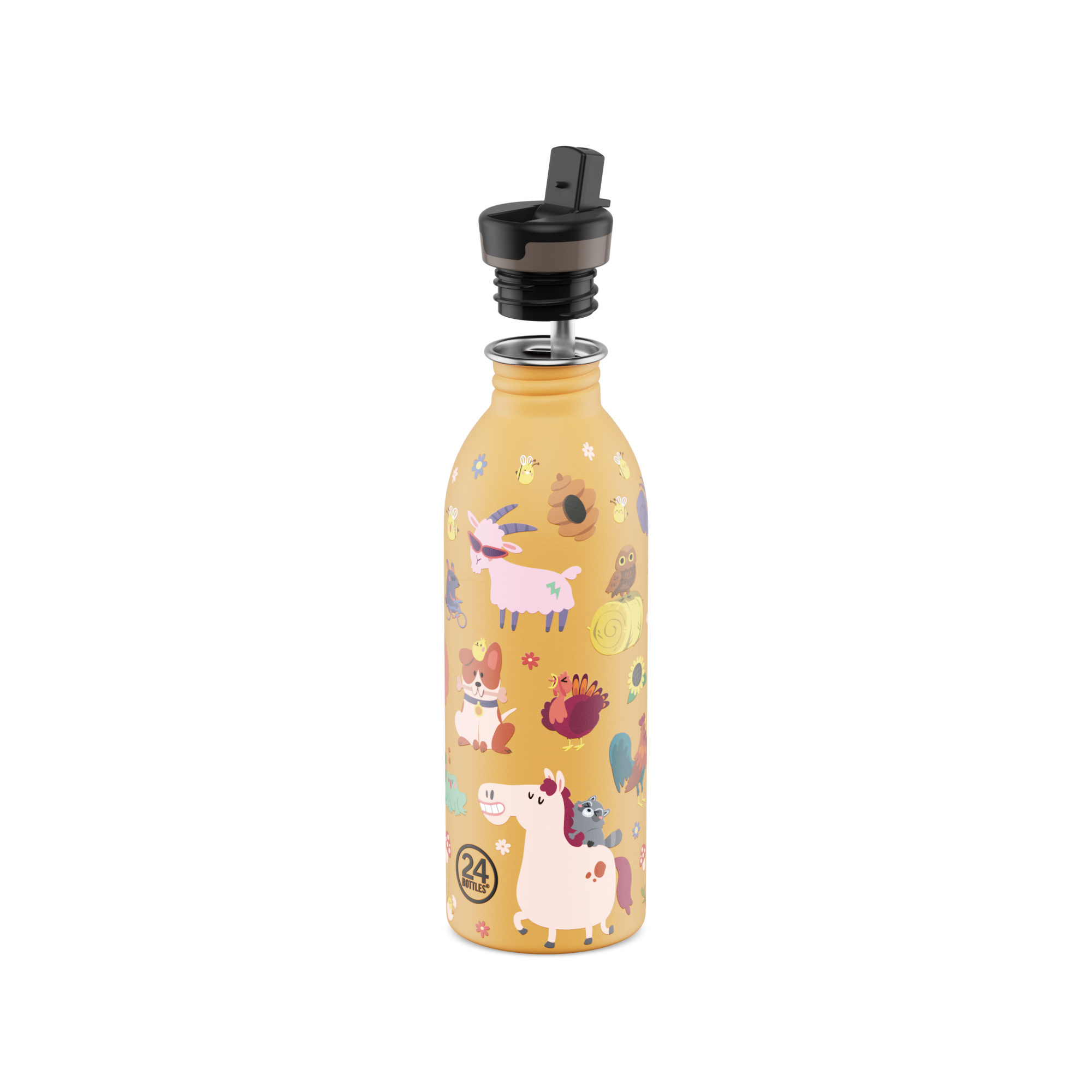 24Bottles Urban Bottle 500 Farm Friends – Borraccia per Bambini Stone Finish