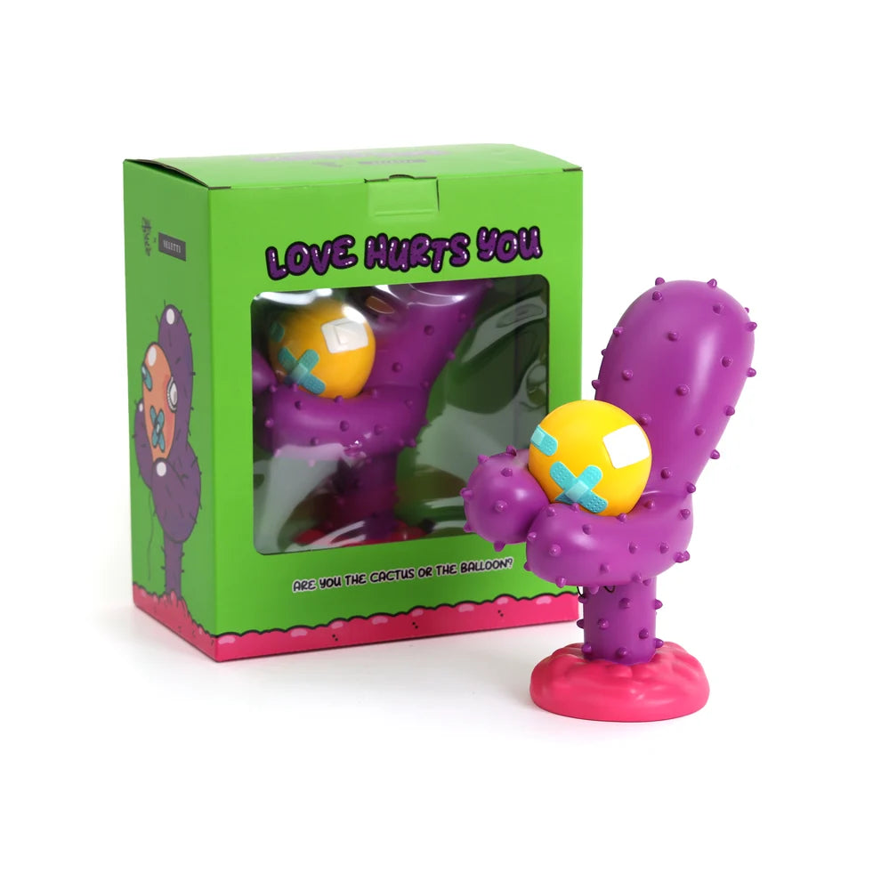 SELETTI - OGGETTO DECORATIVO IN RESINA "LOVE HURTS YOU"- CM 20,7×16 h25,4 - PURPLE