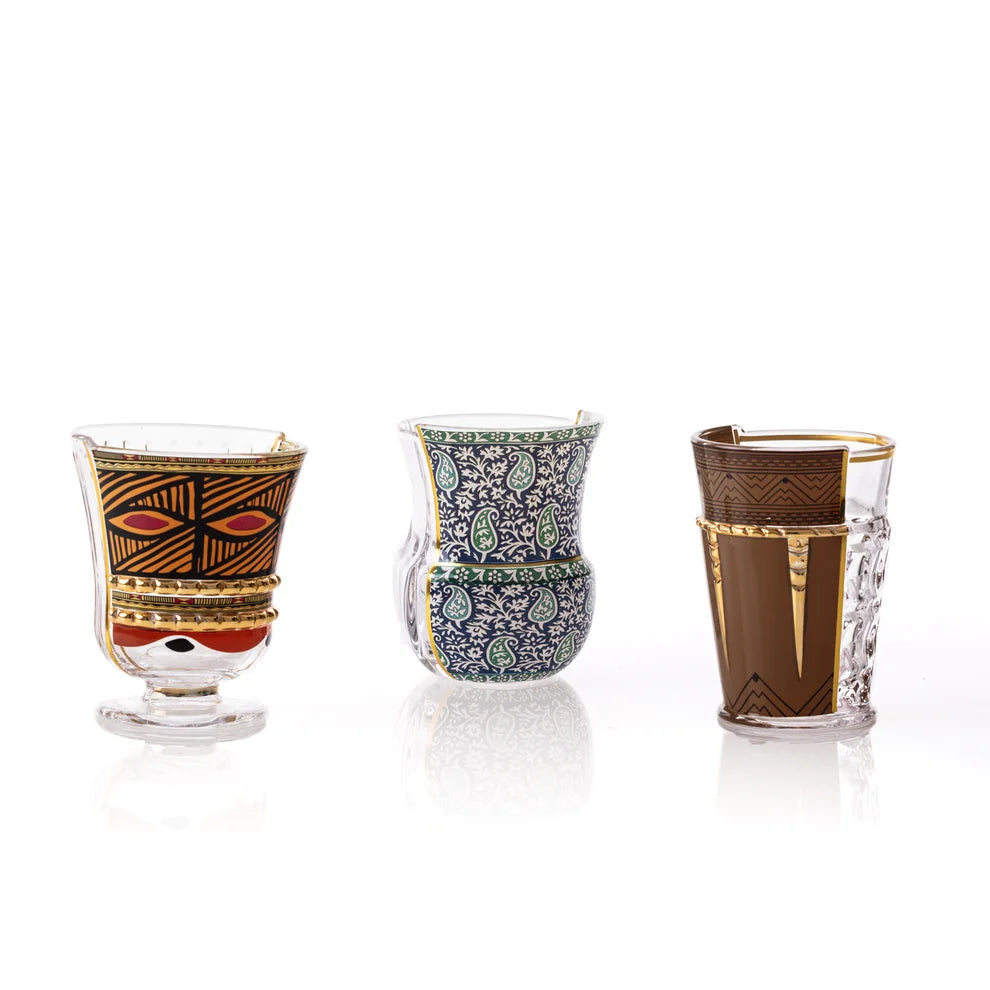 SELETTI SET 3 BICCHIERI IN VETRO "HYBRID-RODINIA"220 ml