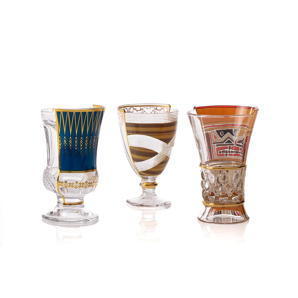SELETTI SET 3 BICCHIERI IN VETRO "HYBRID-PANNOTIA" 330 ml