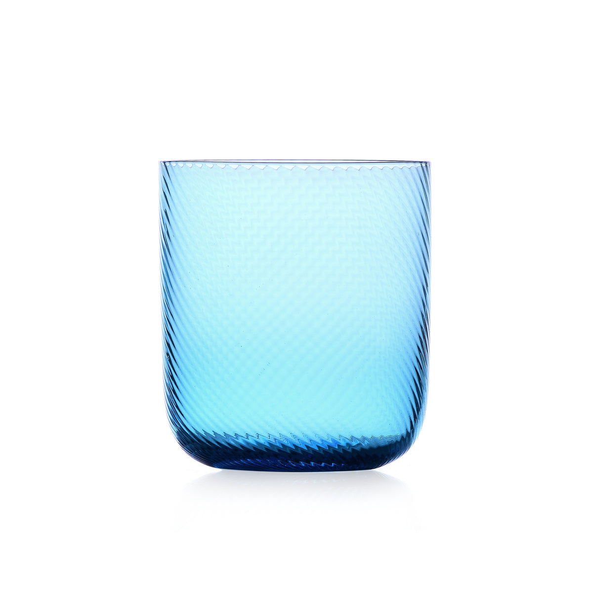 ICHENDORF - Riga, bicchiere da acqua di design in vetro soffiato - TUMBLER AZZURRO