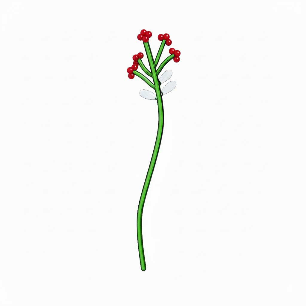 WOODLAND TALES fiore in vetro bacche rosse