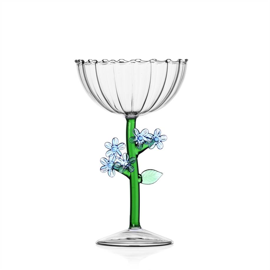 BOTANICA coppa champagne fiore azzurro