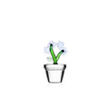 ICHENDORF -fermacarte/segnaposto fiore azzurro