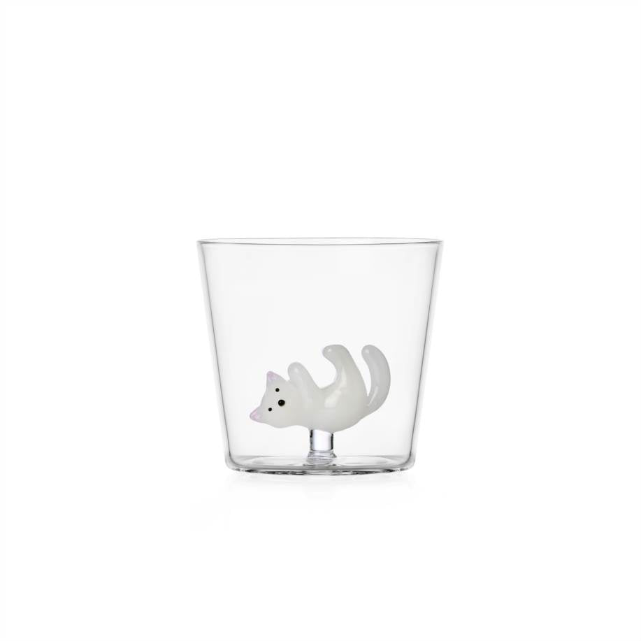 TABBY CAT tumbler gatto bianco che rotola