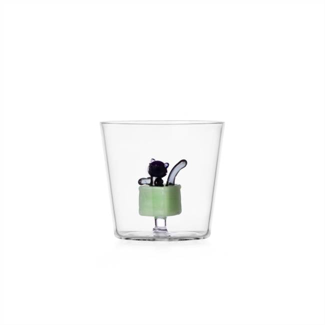 TABBY CAT tumbler gatto nero nella scatolo