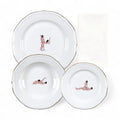 SET 3 PIATTI PORCELLANA SEIKANTAI5271+TOV.LO IN LINO ELONGATED