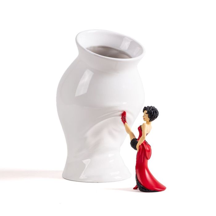 SELETTI - VASO CON STATUETTA IN RESINA "CIRCUS LUCY"