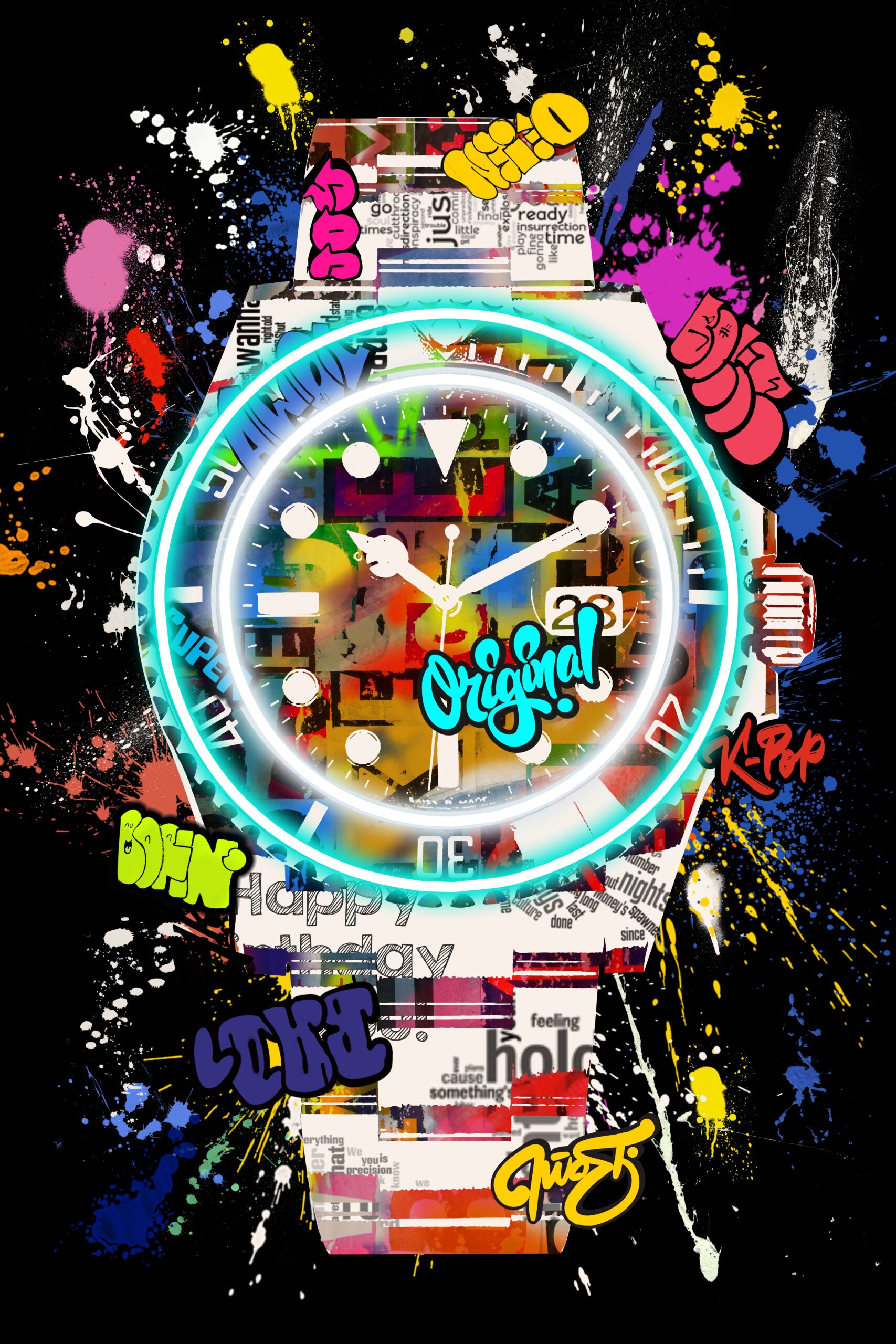 Palais Royal Quadro LED Orologio 60x90 cm