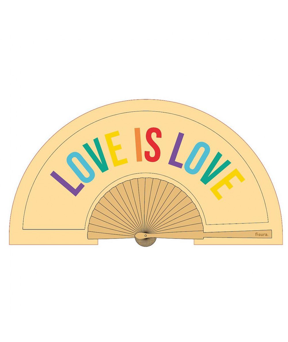 Ventaglio XXL "Love is Love" arcobaleno