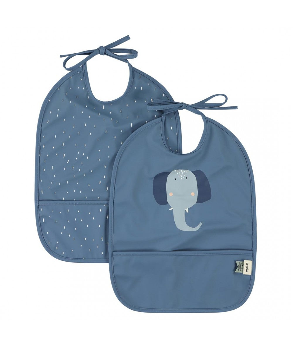 Waterproof bib 2-pack - Mrs. Elephant