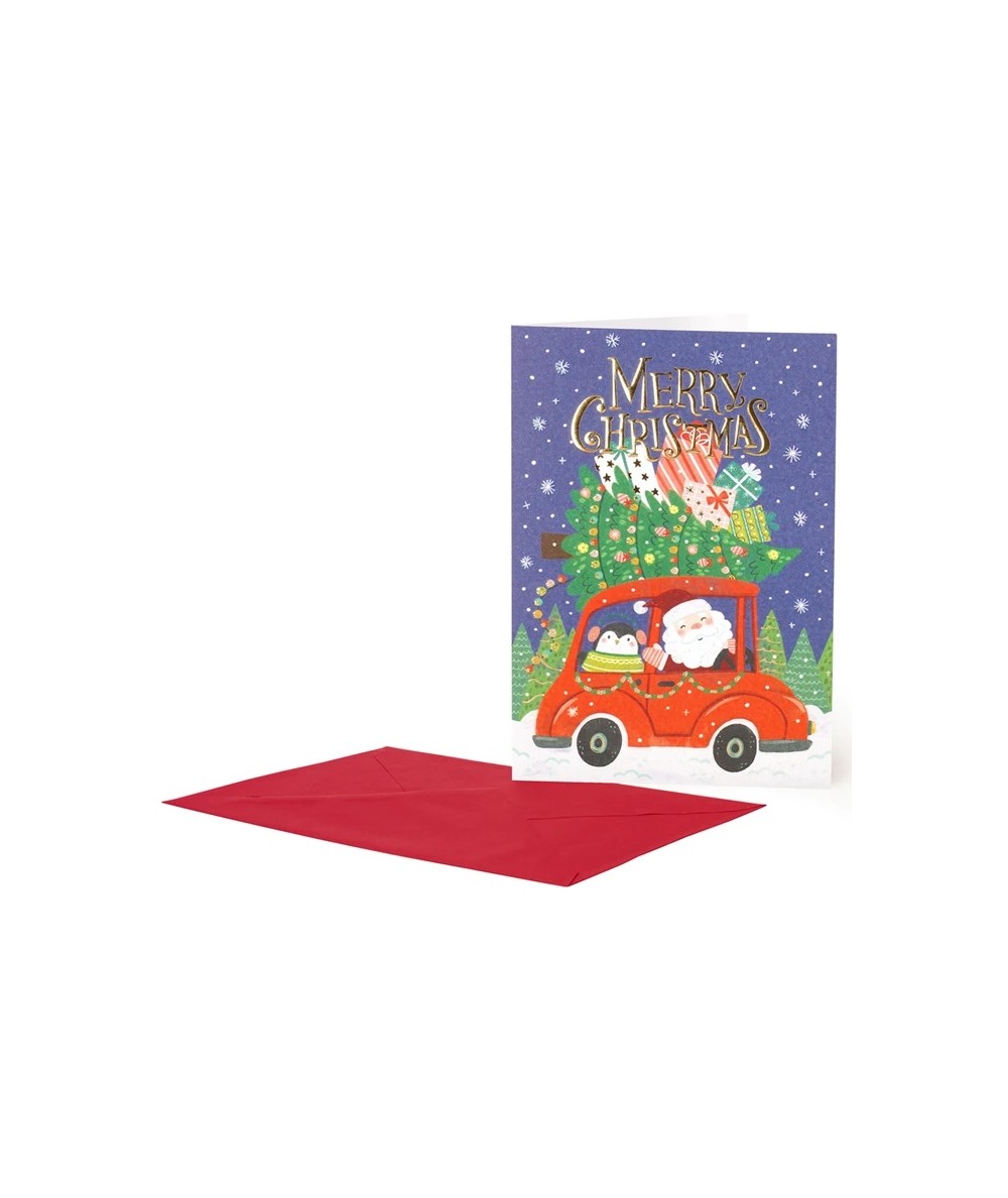 BIGLIETTO DI AUGURI 11,5x17 SANTA CAR