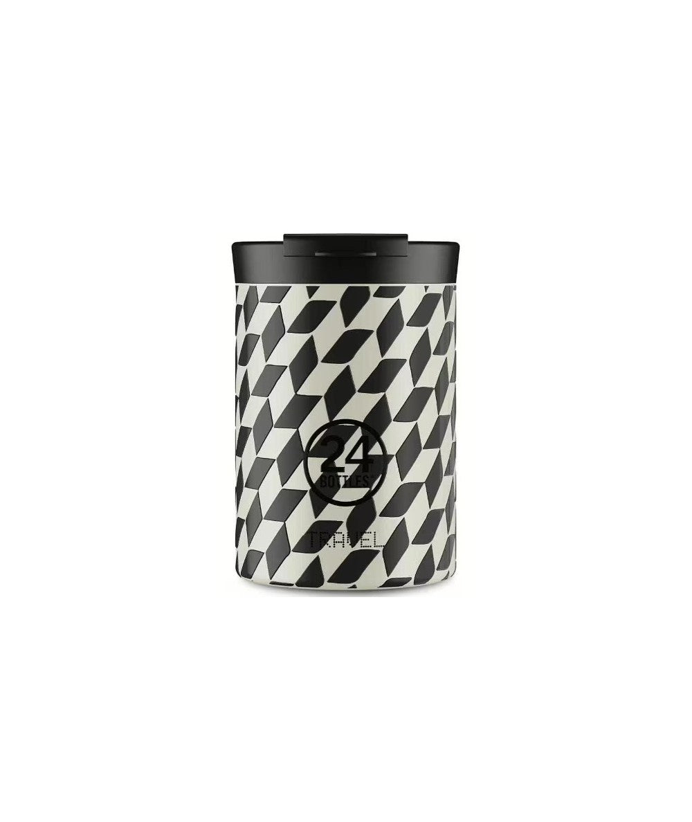 TRAVEL TUMBLER GROOVY WHITE 350 ML