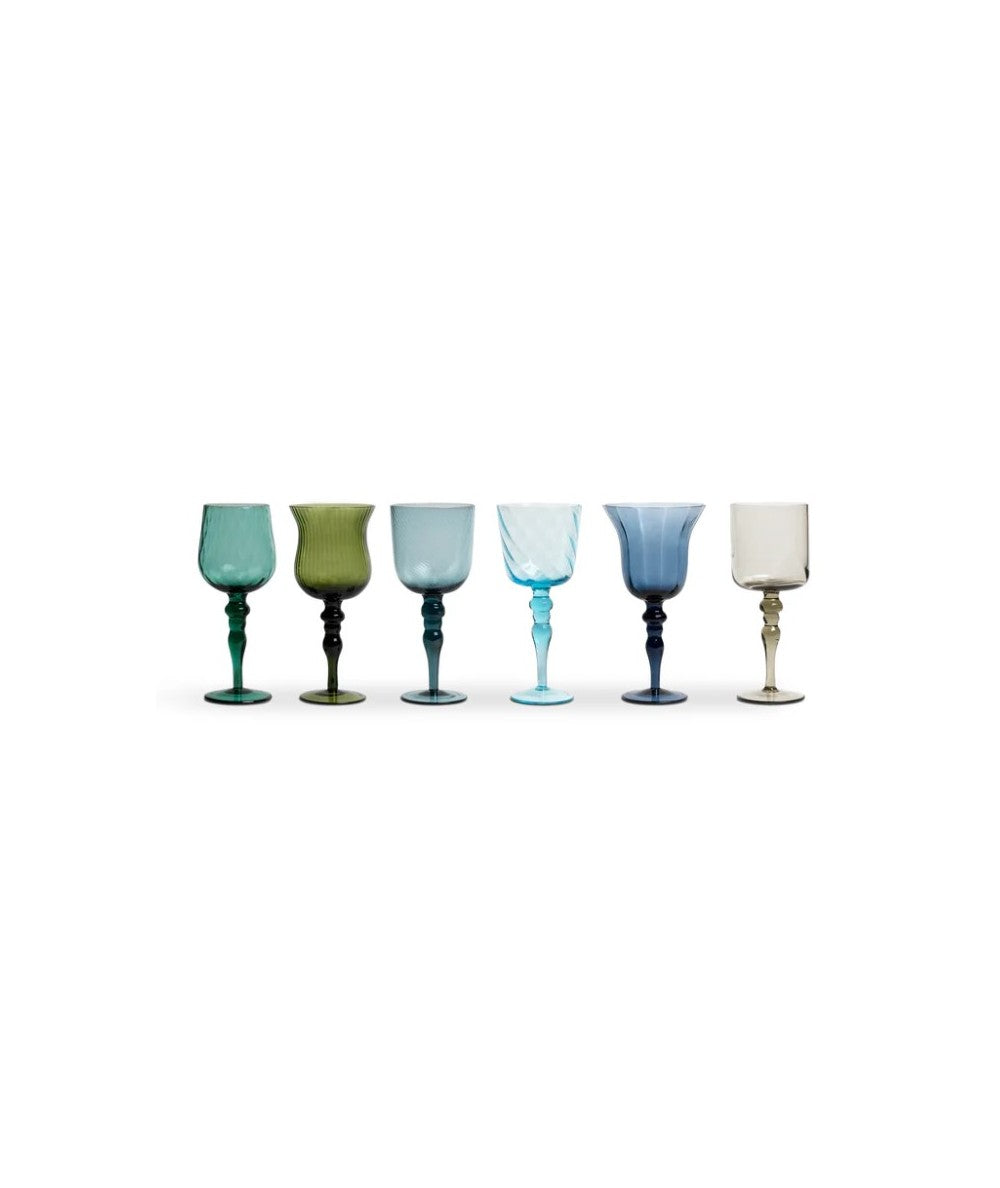 SET 6 CALICI TEXTURE BLU/VERDE