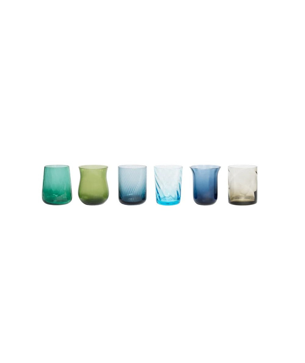 SET 6 TUMBLER TEXTURE NUANCE BLU/VERDE