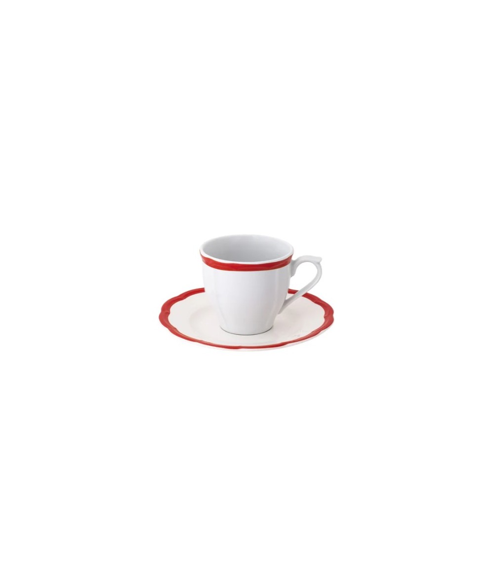 TAZZA CAFFE C/P BORDO ROSSO