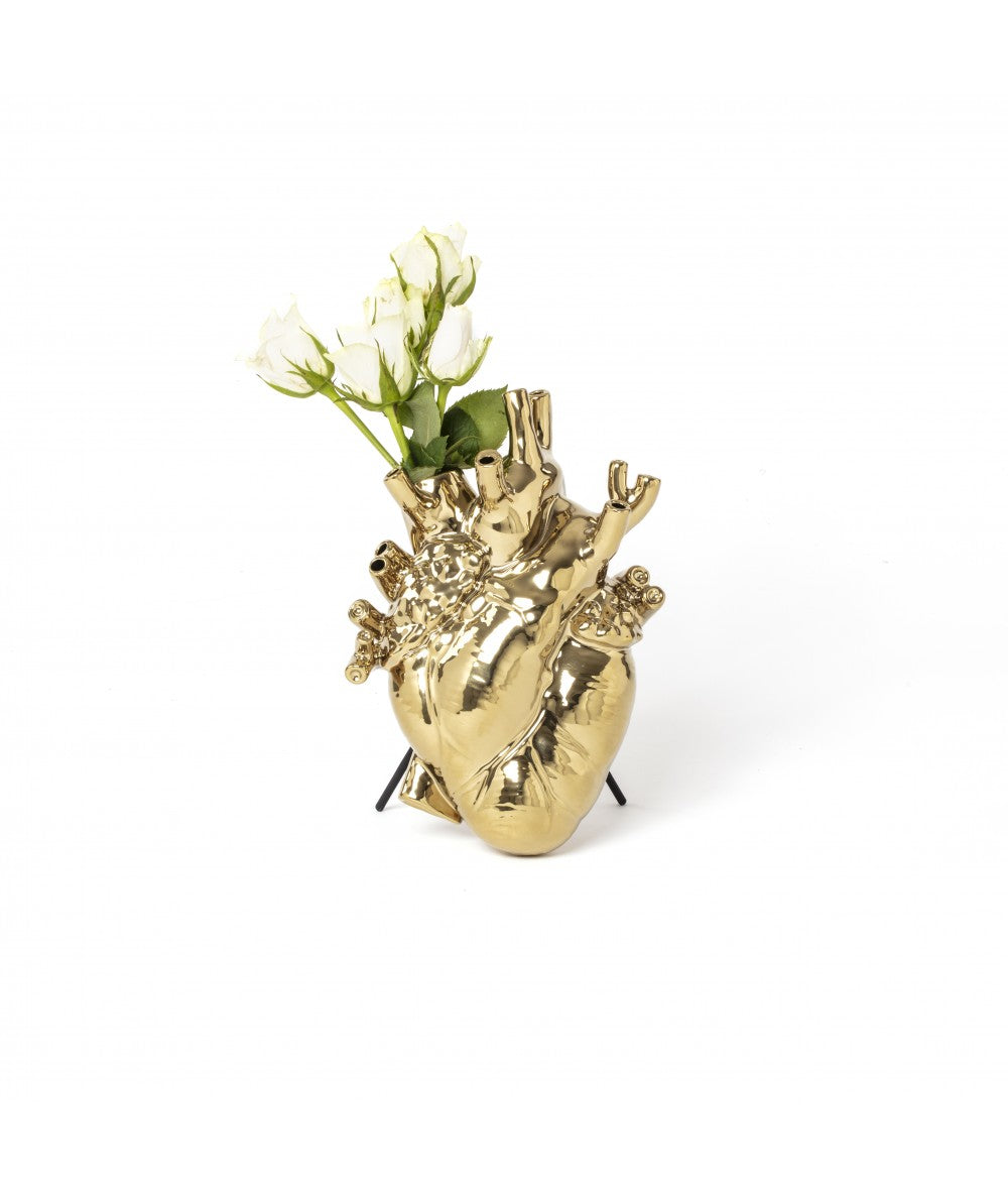 VASO IN PORCELLANA "LOVE IN BLOOM-GOLD"