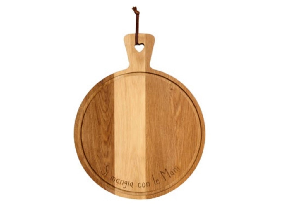 Simple Day Tagliere in legno di rovere Si mangia con le mani Ø 36 cm