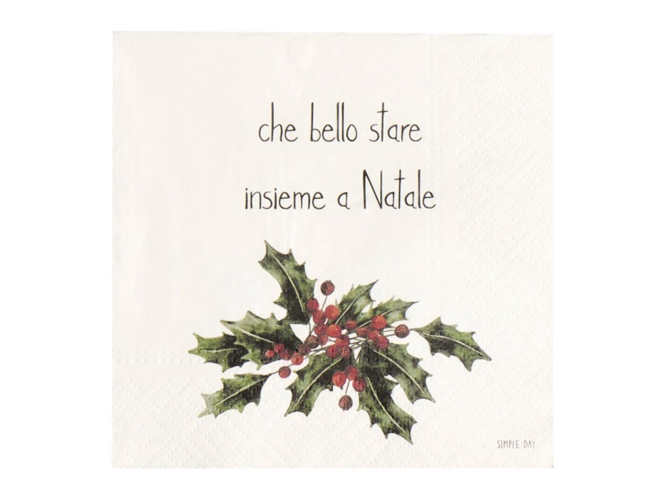 Simple Day Set 20 Tovaglioli in Carta 33x33 cm - Che bello stare insieme a Natale