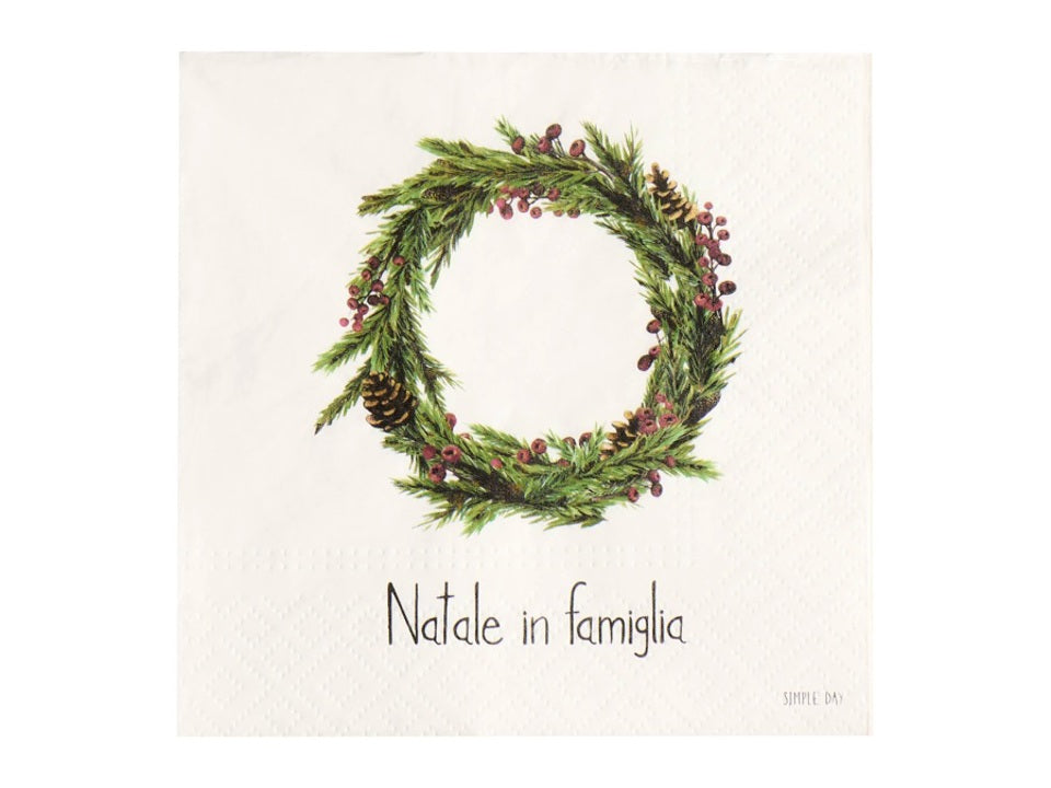 Simple Day Set 20 Tovaglioli in Carta 33x33 cm - Natale in famiglia