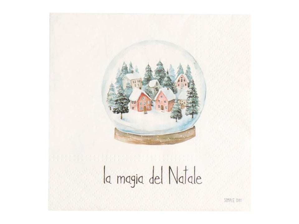 Simple Day Set 20 Tovaglioli in Carta 33x33 cm - La magia del Natale