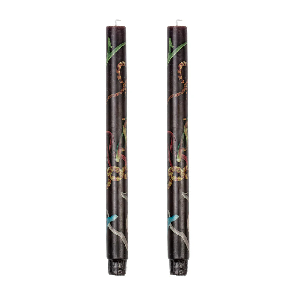 Seletti SET 2PZ CANDELA A STELO TOILETPAPER "SNAKES BLACK"