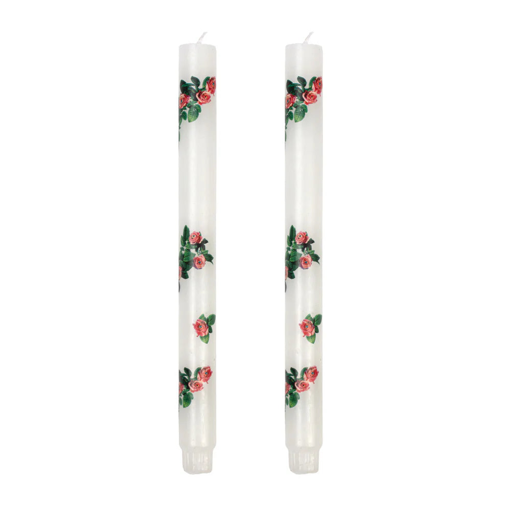 Seletti SET 2PZ CANDELA A STELO TOILETPAPER "ROSES" Cm 2,3x2,3 h. 27
