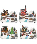 Village animated 4 assMulticolor-B/O-LED-23x14x20,5cm