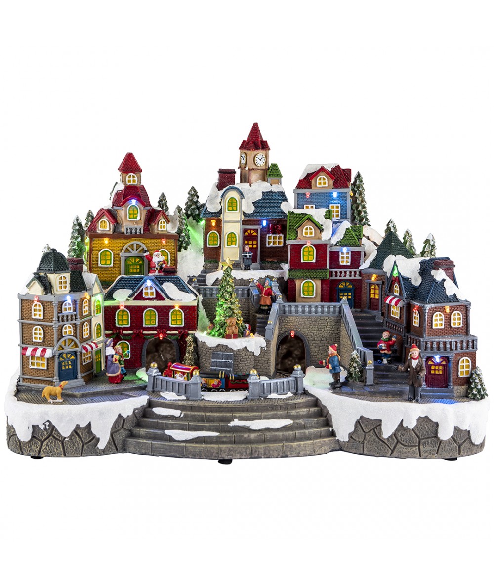 Village animatedMulticolor-Adapter-LED-51x30x35,5cm
