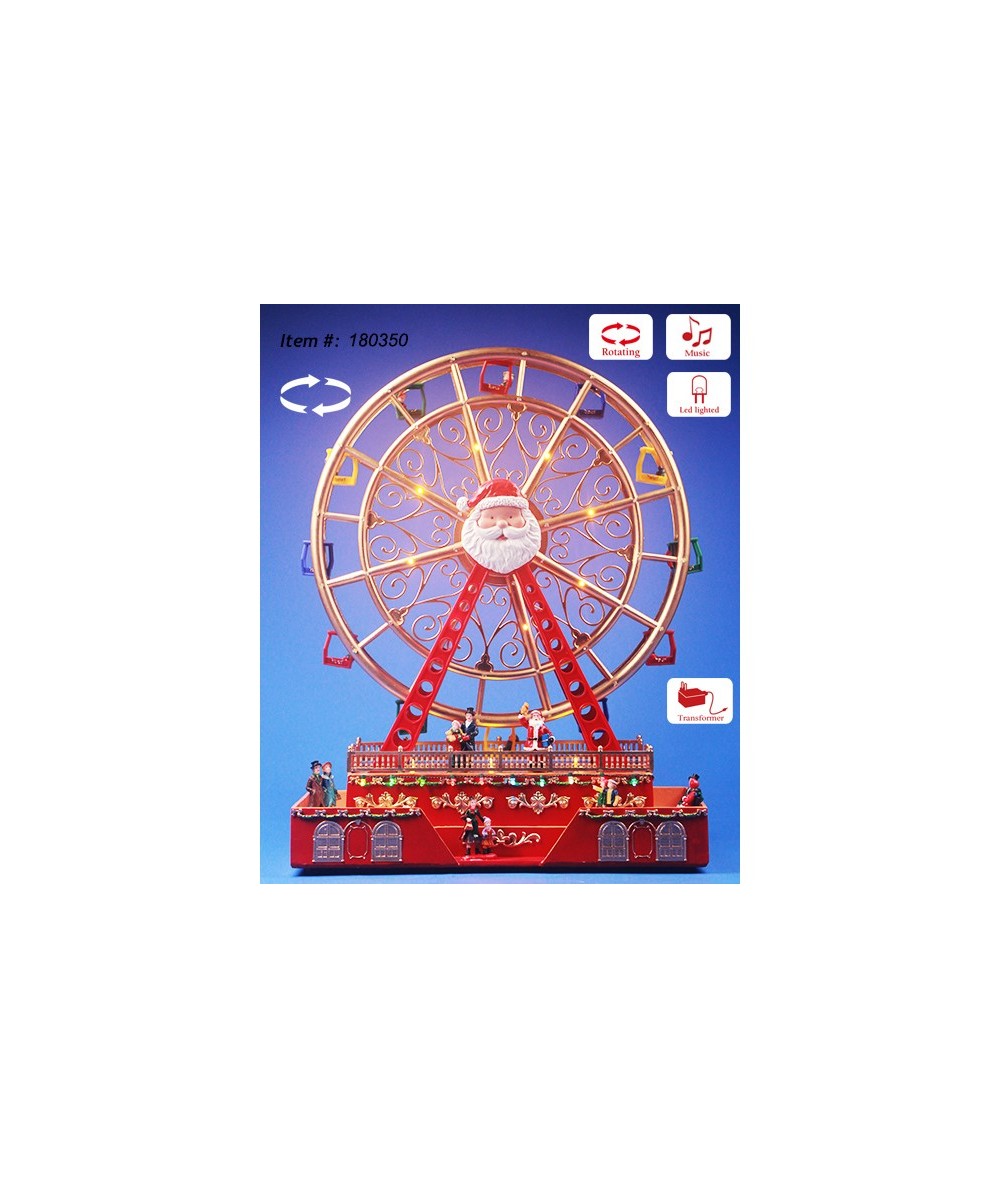 Ferris wheel animatedRed/gold-Adapter incl.-LED-38x17x49