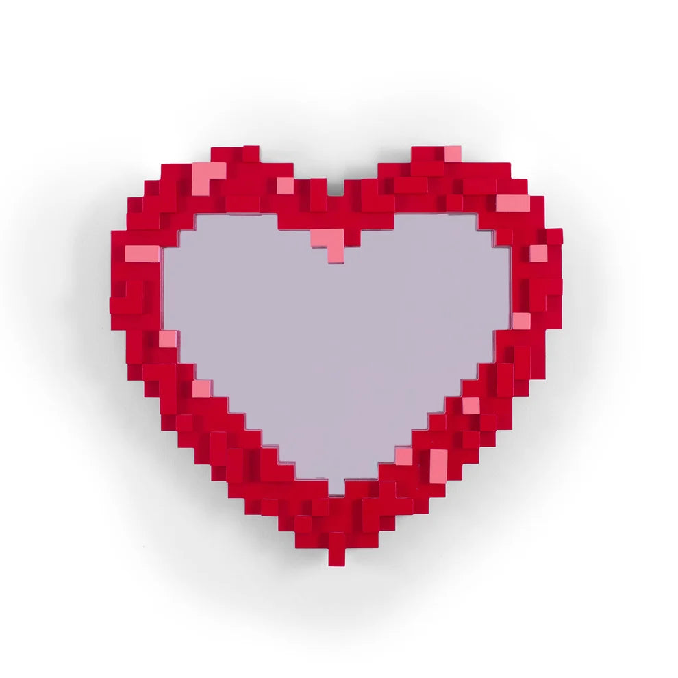 SPECCHIO "PIXEL MIRROR" CON CORNICE IN MDF - HEART
