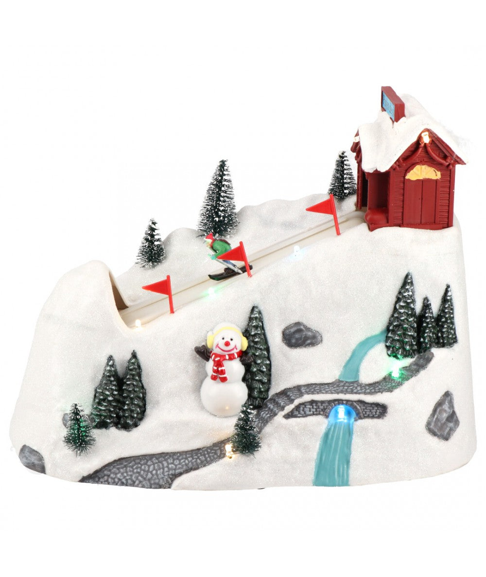 Mountain skining animatedMulticolor-B/O-LED-39x15,5x21,5cm