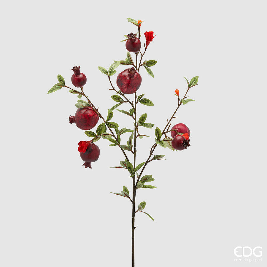 EDG Ramo di Melograno X7 con Foglie, H76 cm