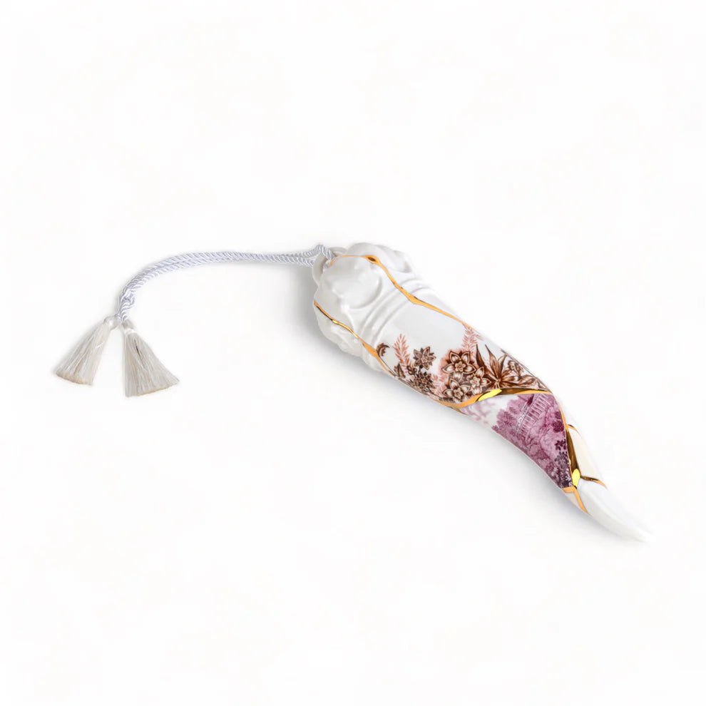 Seletti CORNO PORTAFORTUNA IN PORCELLANA "KINTSUGI LUCKY HORN" - CM 33