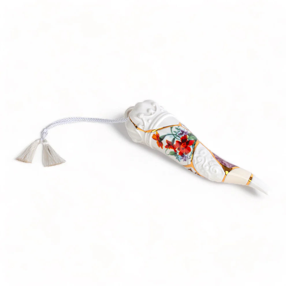 Seletti CORNO PORTAFORTUNA IN PORCELLANA "KINTSUGI LUCKY HORN" - CM 33