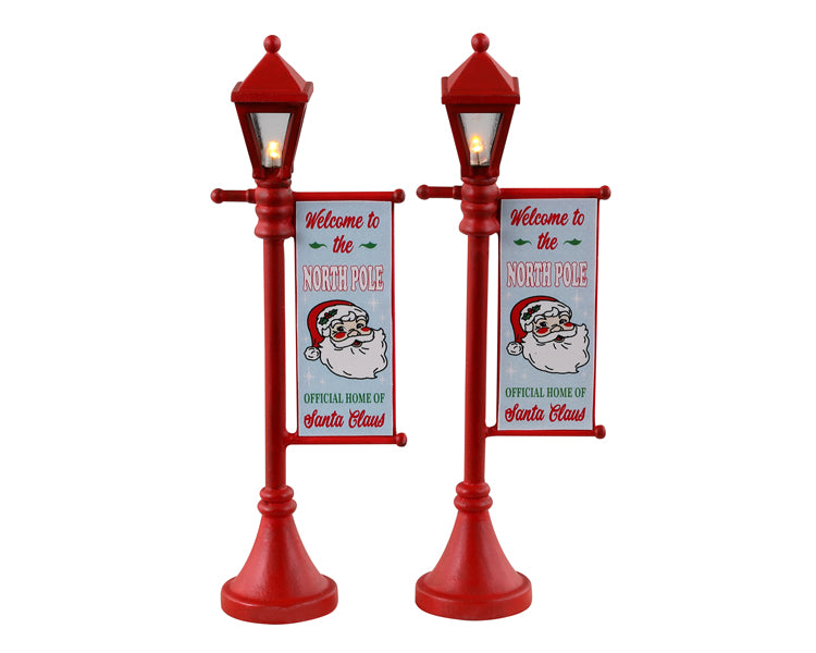 NORTH POLE LAMPPOST, SET OF 2, B/O (4.5V) 34091-SQ