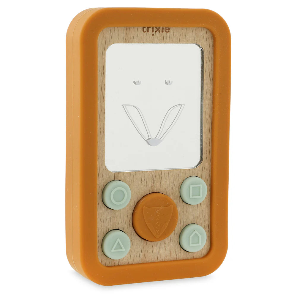 TRIXIE - wooden silicone baby phone - Mr. Fox