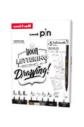 UNI PIN Fineliner Starter Kit Lettering, Set 8 Pennarelli e Tutorial Uni-Ball