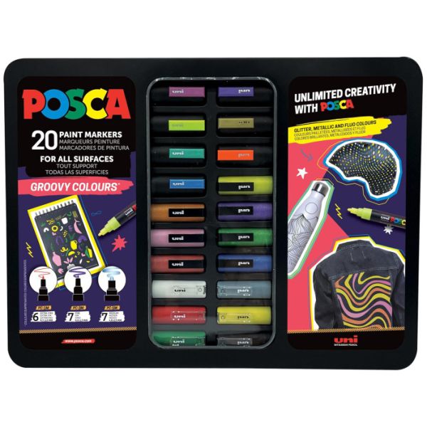 POSCA Metal Case 20 Pz Groovy Colours