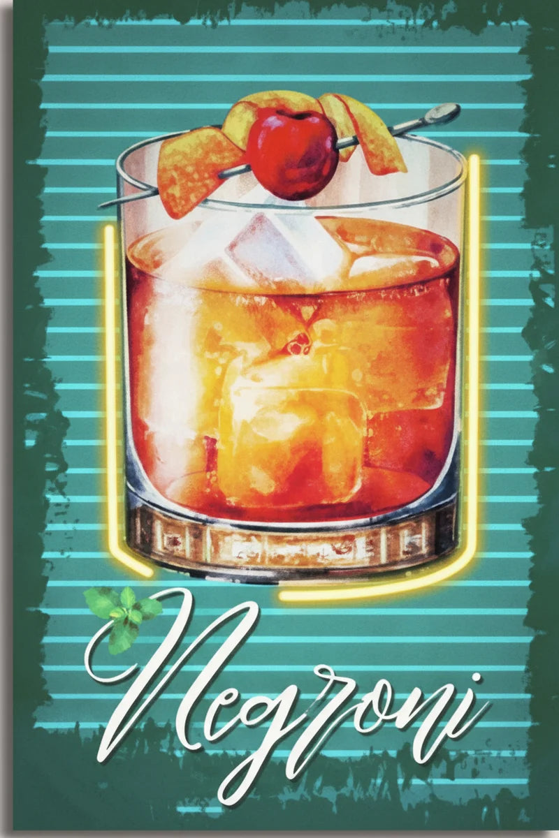 Palais Royal – Quadro LED Negroni Happy, Vintage, 40x60 cm