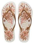 HAVAIANAS SLIM ORGANIC, WHITE/GOLDEN, 39-40