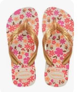 HAVAIANAS  KIDS FLORES, BEIGE/GOLDEN, 31-32