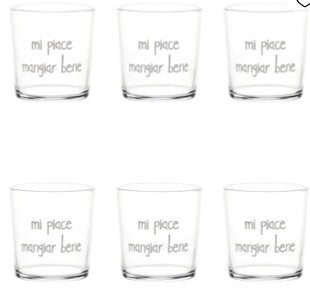 SET 6 BICCHIERI 35CL MI PIACE MANGIAR BENE