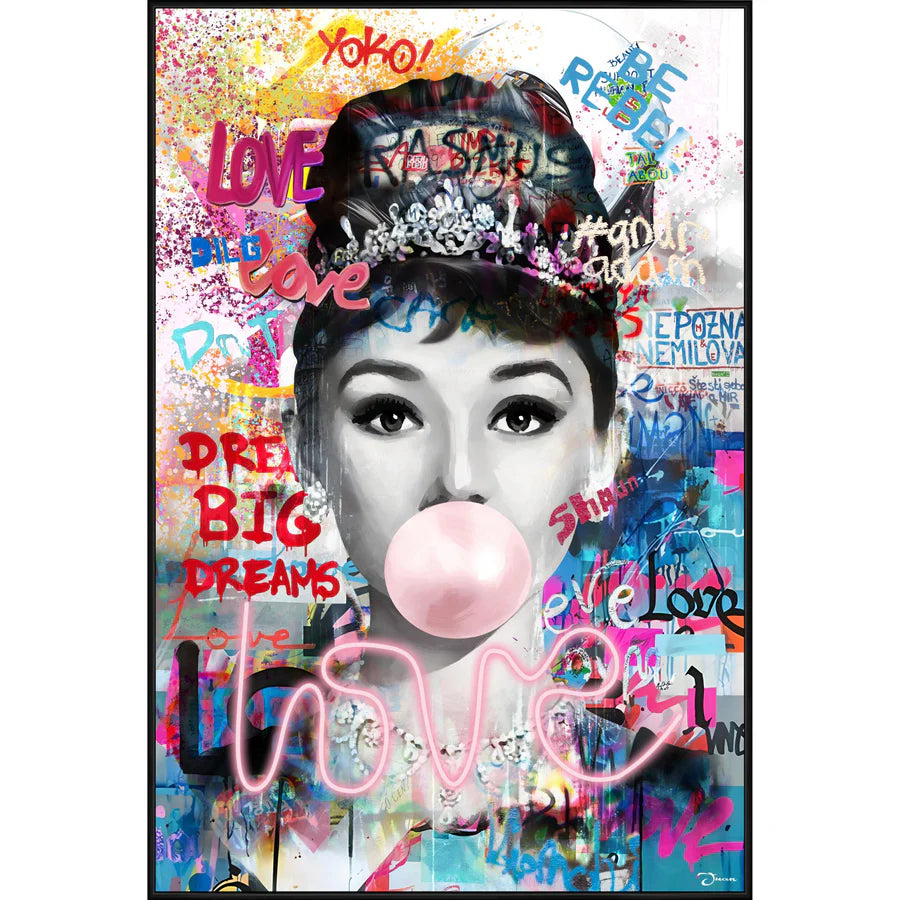 Palais Royal – Quadro LED Miss, Pop Art Neon, 80x120 cm