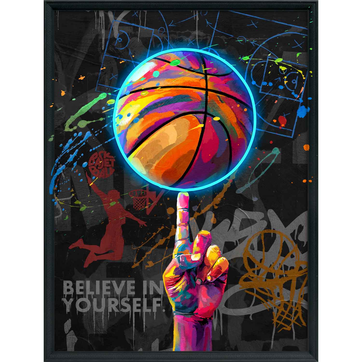 Palais Royal Quadro LED Basketball 60x80 cm