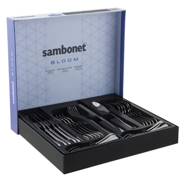 Sambonét Servizio 24 Posate Monoblocco Bloom Inox