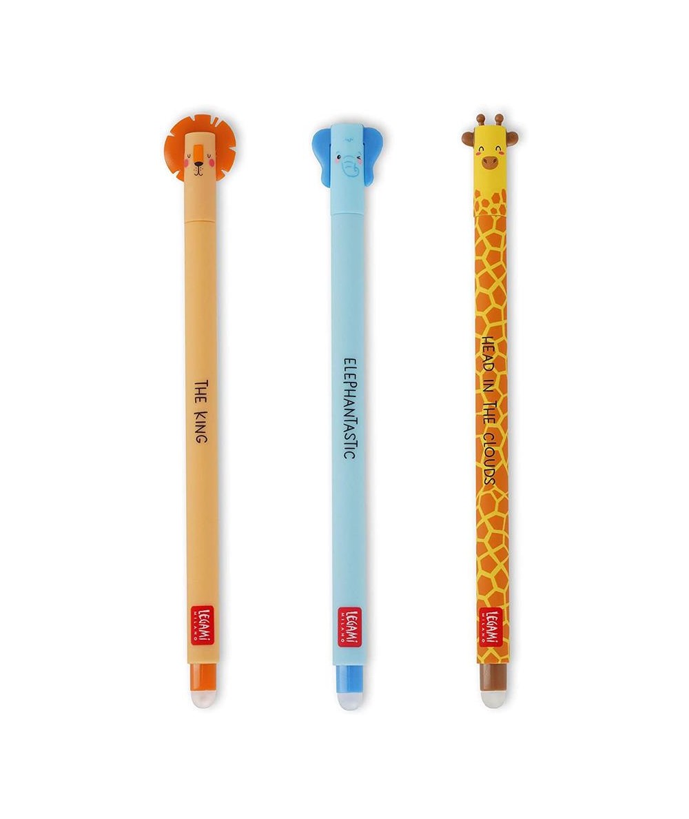 Set 3 Penne Gel Cancellabili - Lion+Elephant+Giraffe