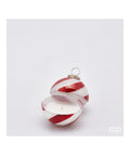 CANDELA C/VETRO SFERA CANDY WHITE RED D9